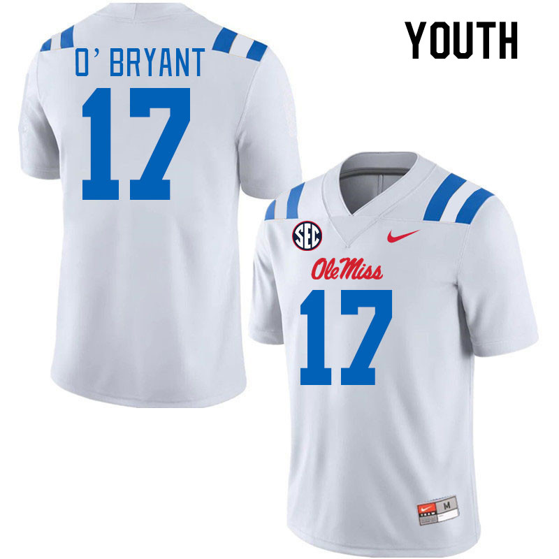 Youth #17 Richard O'Bryant Ole Miss Rebels 2024 New Uniforms College Football Jerseys Stitched-White